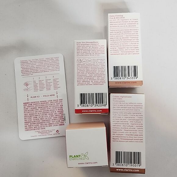 Clarins Skin Care Trial Set Gift Minis Serum Firming Smooth Cleansing Oil Wrinkl - Picture 4 of 7